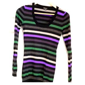 Theory multi colored striped sweater